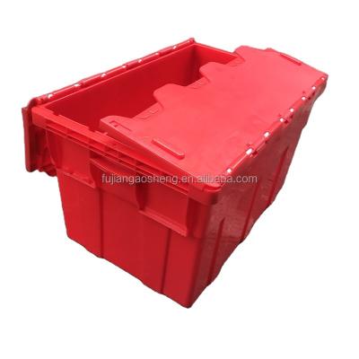 China Recycled Materials Plastic Turnover Box With Cover Fresh Food Distribution Thickened Convenient Transportation Logistics Packing Box for sale