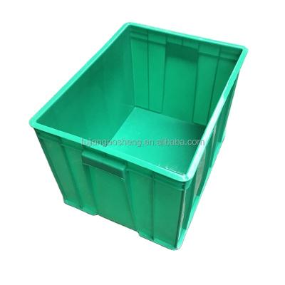 China Recycled plastic conductive turnover box crates plastic conductive fish meat preparation materials milk transportation logistics packing box for sale