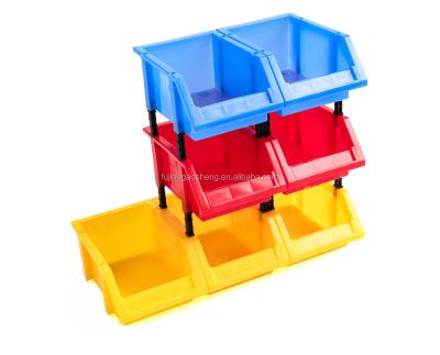 China Recycled Materials Cheap Price Industrial Plastic Portable Shelf Bins Boxes Plastic Stackable And Dividable Storage Shelf Bins for sale