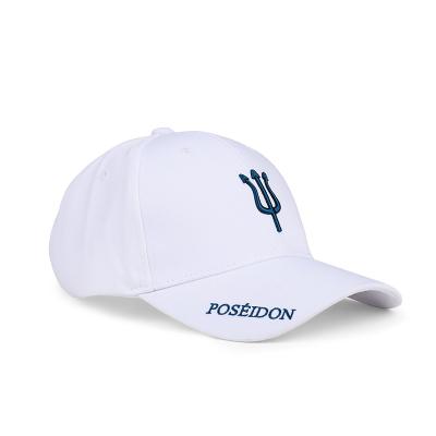 China JOINT Fashionable Adjustable Single Hats Soft Custom Trident Sports Dad Embroidered Logo Mens White Baseball Cap For for sale