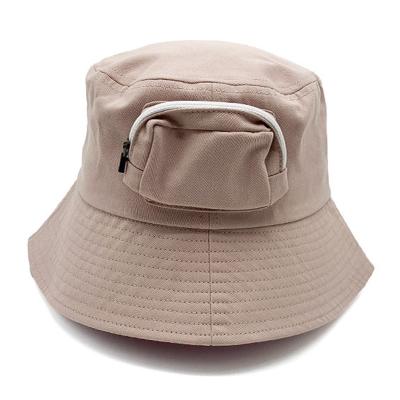 China New Design Dobby Leisure Cotton Floppy Empty Fisherman Hat Fashion Women Soft Single Bucket Hat With Pocket for sale