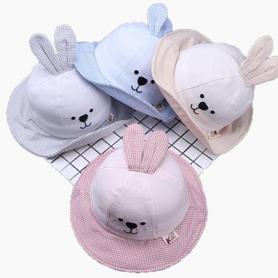 China 2022 New Fashion 6 Panel Cotton 100% Dobby Flex Fit Fisherman Cap Animal Embroidered Custom Kids Baby Bucket Hat Ears Rabbit for sale