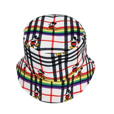 China Wholesale Custom High Quality Dobby Fashion Kids Fisherman Hat Unisex 100% Cotton Printed Cartoon Plain Grid Bucket Hat For Kids for sale