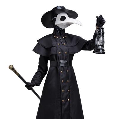 China Adult Medieval Halloween Party Fancy Dress Steampunk Style Plague Doctor Costume Crow Beak Bird Costume for sale