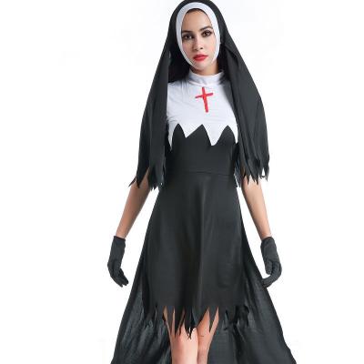 China Halloween Party Halloween Tuxedo Priest Robe Evangelist Zombie Dress Cosplay Costume Adult Female Nun Irregular Zombie Dress for sale