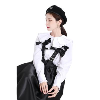 China Loose Temperament Vest High Quality Breathable One-Shoulder Two-Piece Lazy Long-Sleeved Shirt For Women for sale