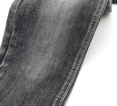 China 2021 Breathable Black Twill Weave Color Denim Fabric Stretch Stock For New Style Jeans for sale