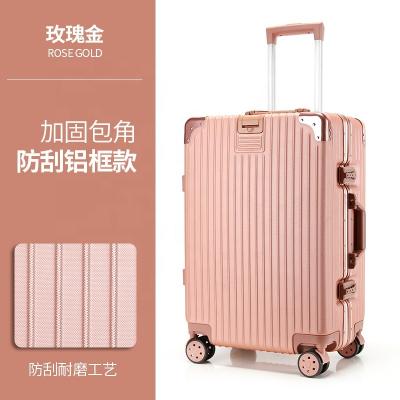 China ABS Aluminum Frame USB Zipper Password Box 24 Inch Aviation Luggage Case Universal 20 Inch Wheel Suitcase Wholesale for sale