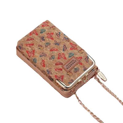 China New Fashion Women's RFID Leopard Printing Vertical Material Mobile Phone Bag Shoulder Chain Messenger Bag With Zipper Coin Pure Beautiful for sale