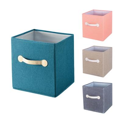 China Folding Storage Box With Uncovered Cloth Finishing Organizer Collapsible Folding Compartment Makeup Storage Box Tissue Home Organizer t for sale