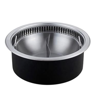 China Hotel Yawei Round Two-flavor Soup Pot Stainless Steel Pot Induction Cooker Hot Pot for sale