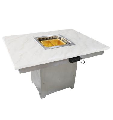 China Customizable hot pot smokeless hot table Yawei commercial electric hot pot table and barbecue table for restaurant for sale