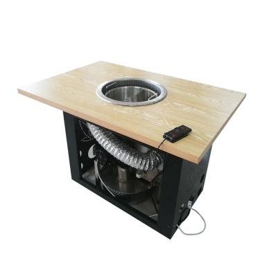 China Customizable hotpot table Yawei two-flavor soup pot components round dining table for commercial for sale