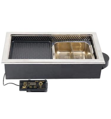 China Hotel Yawei Square 650B Barbecue Fire Smokeless Boiler , Grilling And Shabu Integrated Machine for sale