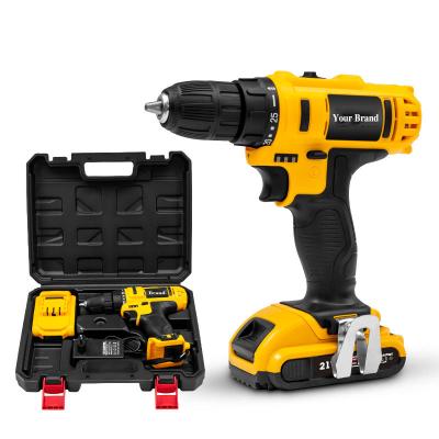 China 21V (2x) Premium Electric Li-ion 20/40Nm Impact Drill Professional Two Speed ​​Cordless Power Tools With Tool Box H1001 for sale