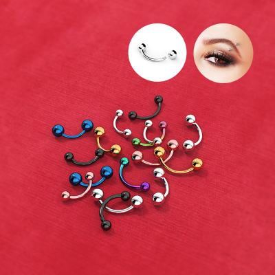 China Hera CLASSIC Silver Jewelry 3MM Eyebrow Piercing Bilateral Internal Wire Eyebrow Studs Body Jewelry 316L Stainless Steel for sale