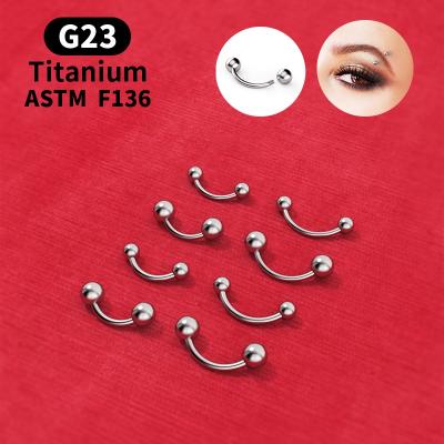 China Hera Competitive Price Piercing Rings Studs Body Jewelry Punk Titanium Eyebrow Piercings Jewelry ASTM F136 G23 for sale