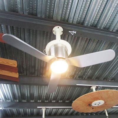 China 44 Inch Air Cooler Nickel LED Ceiling Fan Simple Modern Home Decorative Brushed Light with 3 ABS Blades, Include Remote Control for sale