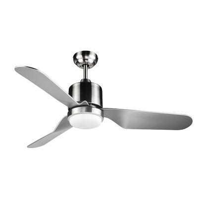 China Low Noise Modern Home Air Cooling 44 Inch DC Decorative Fan Motor Brushed Nickel Led Ceiling Fan, 3 ABS Blades, Include Remote Control for sale