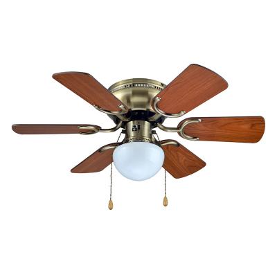 China Modern European Style 30 Inch Air Cooling Fan, 6 MDF Blades, Include Pull Chain Control for sale