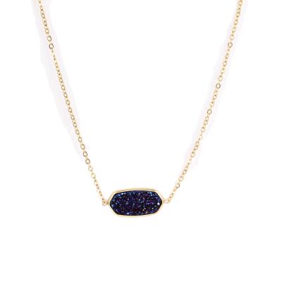 China CLASSIC Gold Round Necklace Jewelry Christmas Gift Druzy Pendant Necklace for sale