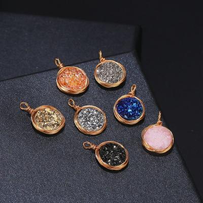 China Druzy Pendant Elegant Pendant Necklace Design CLASSIC Gold Plated Necklace Great Gift For Women for sale