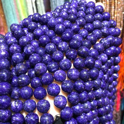 China Natural Loose Beads Gemstone Beads 6/8/10/12mm Round Charoite Beads For DIY Jewelry Bracelets Making Accessories for sale