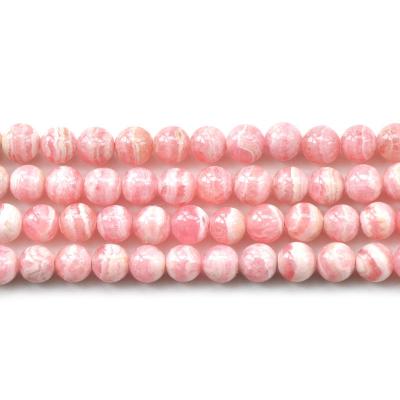 China 2021 Hot Sale Rhodochrosite Stone Beads 4mm 6mm Natural 8mm Gemstone Pink Beads For DIY Bracelet for sale