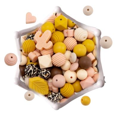 China Amazon Hot Sale Silicone Loose Bead Craft Set Jewelry Necklaces Bracelets Silicone Beads Bpa Free Pacifier Clip for sale