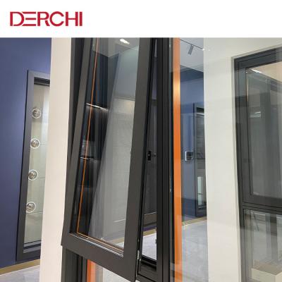 China Swing Customized Double Glass Awning Windows Aluminum Blind Casement Window With Built In Shutter for sale