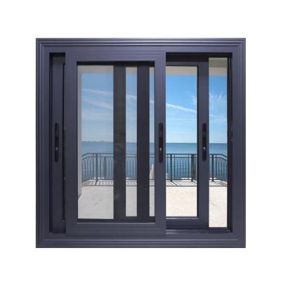 China Sliding Window DERCHI Philippine Double Glass Aluminum Windows And Sliding Doors With Screen for sale