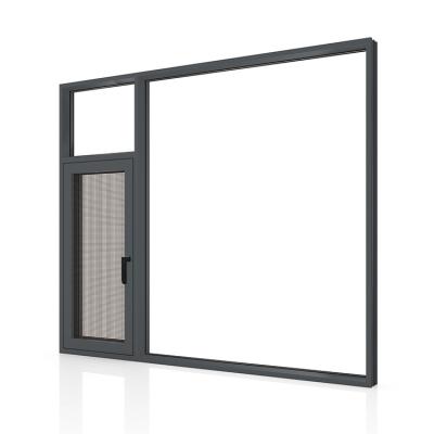 China Swing NFRC AS2047 Certificate Thermal Break Frame Tempered Glass Aluminum Casement Window for sale