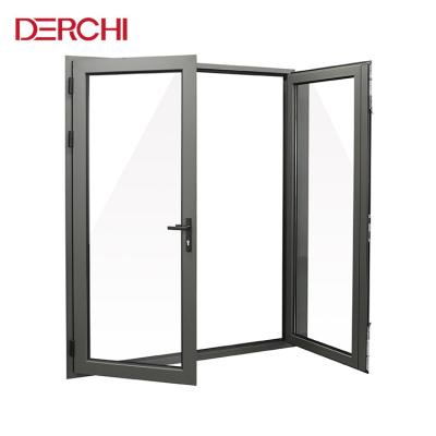 China Noa Modern Commercial Exterior Entry Double Impact Proof Thermal Insulated Hurricane Swing Doors for sale