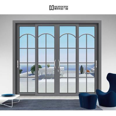 China Sliding Customized Beer Cave DJYP D136B Aluminum Hanging Sliding Glass Door With Safe Lock for sale