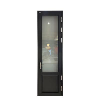 China Exterior Industrial Aluminum Black Double Swing Casement Windproof Doors for sale