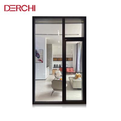 China High quality heat insulation glass aluminum double casment single swing door for home and french double swing door for sale