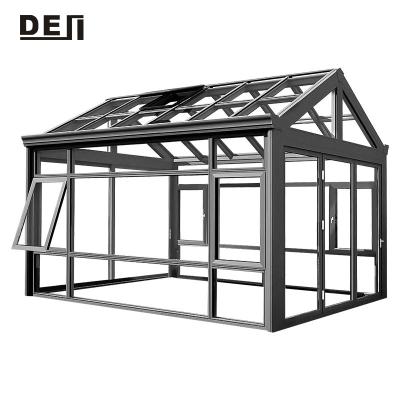 China Lowes Modern Huge Aluminum Glass Sunrooms Sunroom Solarium Veranda Room Aluminum Garden House for sale