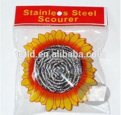 China Sustainable Red And Green OPP Bag Packing Stainless Steel Scourer for sale