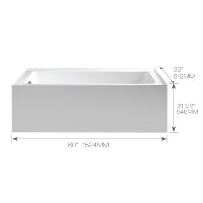 China Traditional Simple Skirted Bathtub Build in Tub Popular in USA and Canada cUPC project bathtub Hotaqi Skirt Tub Factory for sale