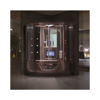 China Computer Control Panel Hotaqi coffee acrylic corner steam shower room with SPA sauna for luxury hotel,villa and family use for sale