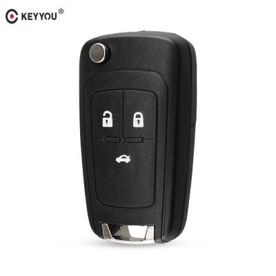 China KEYYOU Flip Folding Remote Car Key Shell For Chevrolet Cruze Epica Lova Camaro Impala 3 Buttons HU100 Uncut Blade 263# for sale