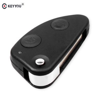 China KEYYOU Plastic 2 Buttons Key Case Shell Cover Replacement For Alfa Keyless Romeo147 156 GT Car Flip Folding Remote Key Case for sale