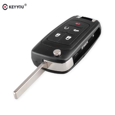 China ABS KEYYOU 5 Buttons Flip Folding Remote Key Shell For Buick Excelle Verano La Crosse Majestic Car Alarm Housing for sale