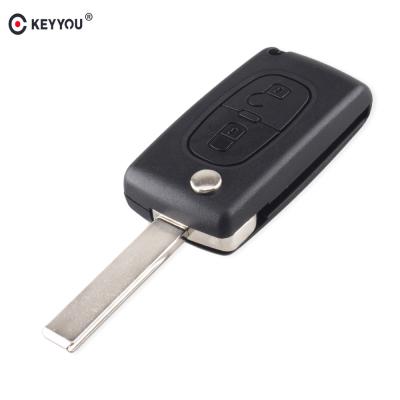 China KEYYOU 2 Button Plastic Flip Folding Remote Car Key Shell Case For Citroen C2 C3 C4 C5 C6 C8 Xsara Picasso CE0536 Free Shipping for sale