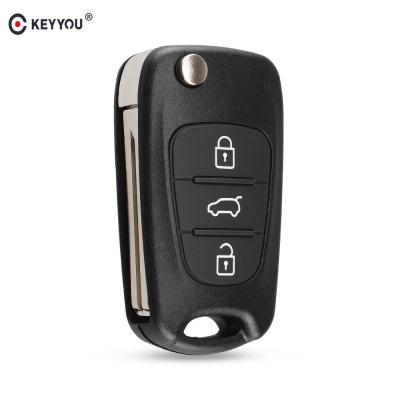 China KEYYOU 3 Plastic Flip Key Car Key Shell Button For Kia Sportage Soul Picanto Rio K2 K5 Cerato Ceed For Hyundai ix35 i30 Auto Mute Key for sale