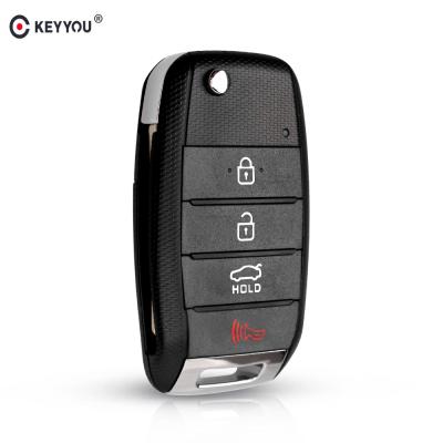 China KEYYOU Plastic 4 Buttons Blank Case Shell Key Folding Fob Fob Cover For KIA K2 K3 K5 Rio Sorento Carens Cerato Forte Car Remote Key for sale