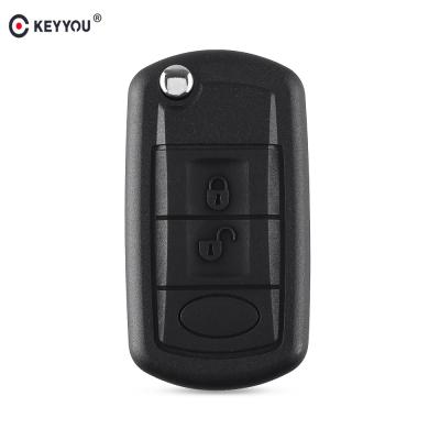 China Replace Car Key Case KEYYOU Replacement Shell Folding Flip Remote Key Case Fob 3 Button For LAND ROVER Range Rover Sport LR3 Discovery for sale