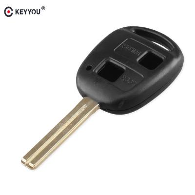 China KEYYOU ABS Replacement Housing Remote Key Case Fob 2 Shell Button For Lexus Uncut Blade TOY40 40MM for sale