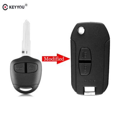 China ABS KEYYOU Remote Key Shel Fob Case For Mitsubishi Pajero Lancer EVO Colt Outlander Mirage With Blade for sale