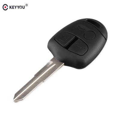 China ABS KEYYOU For Mitsubishi Lancer Evolution Grandis Outlander Transponder Car Key Fob 3 Buttons Shell Remote Case Right Blade for sale